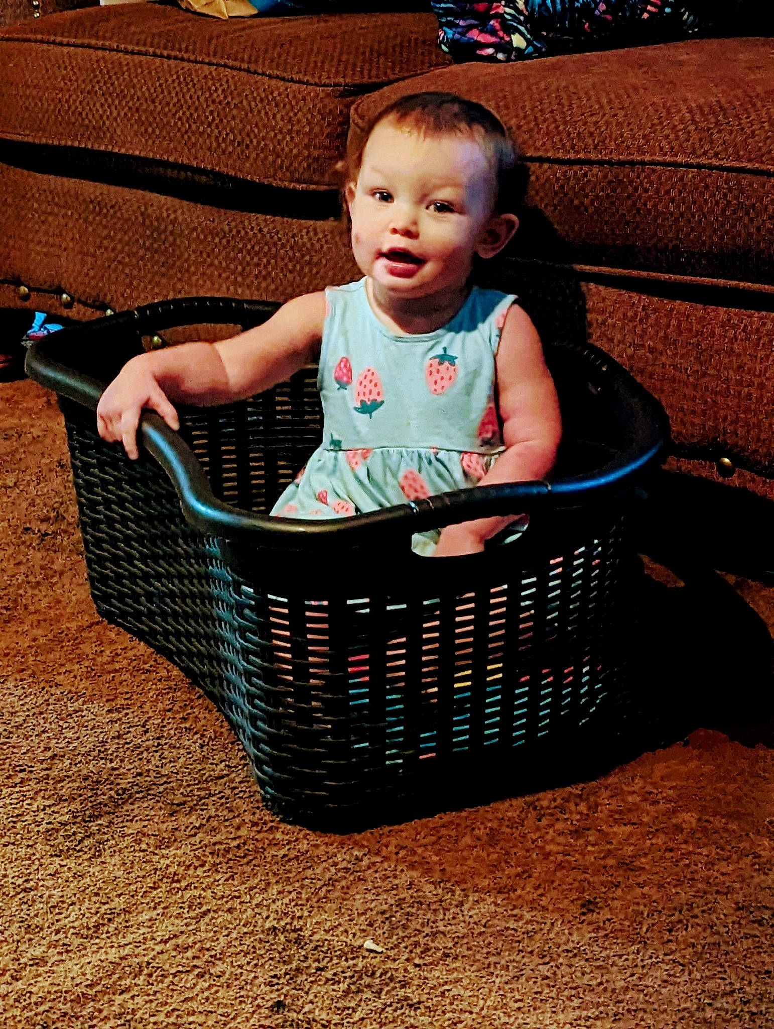 Athena joined the competition — help win amazing prizes! baby, baby_products, baby_safety, baby_toddler_clothing, basket, chair, child, fun, hair, happy, home_accessories, laundry_basket, leisure, pattern, person, play, product, sitting, storage_basket, toddler