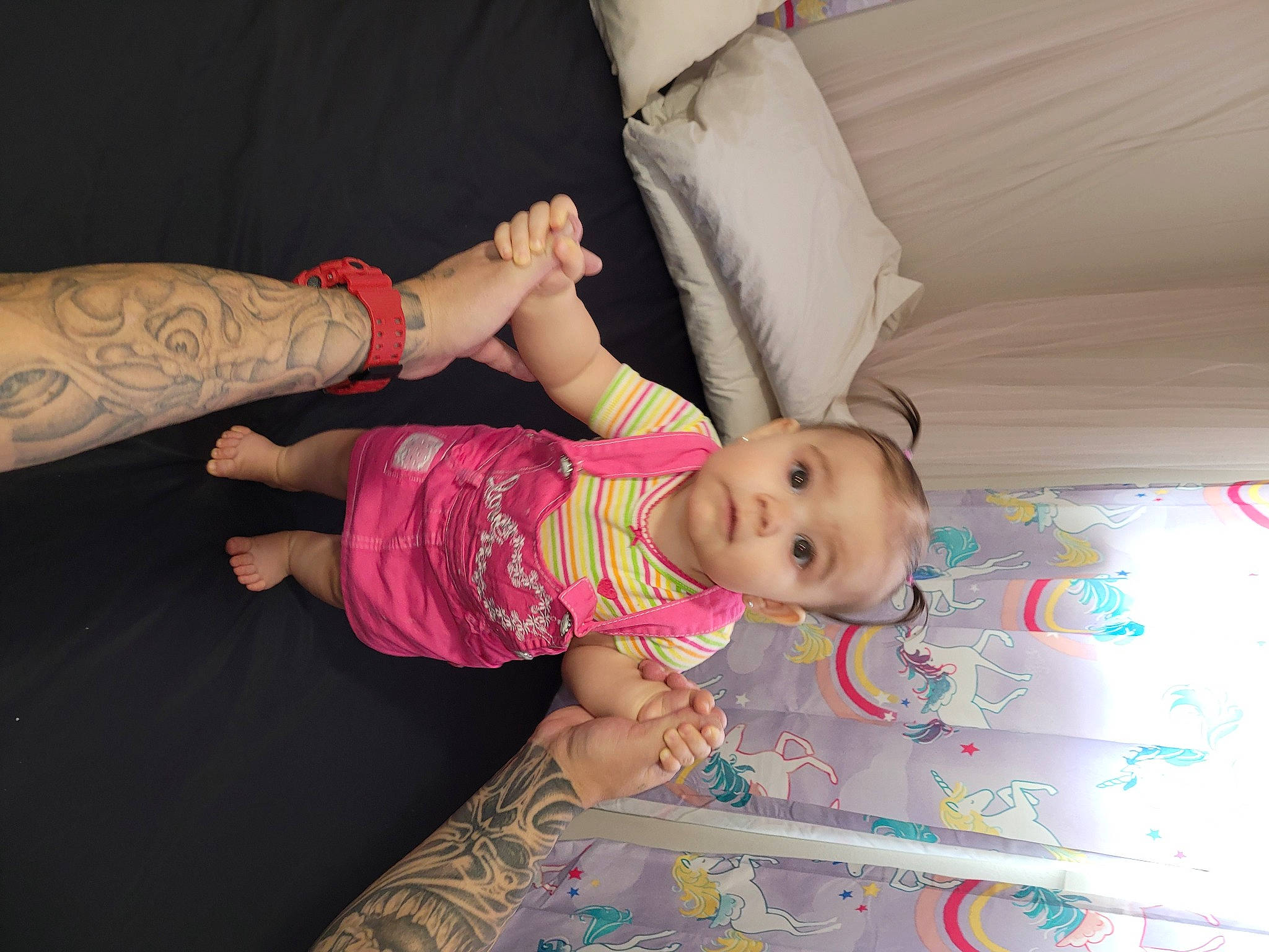 Sascha Elizabeth Lynne joined the competition — help win amazing prizes! arm, baby, baby_toddler_clothing, cheek, child, comfort, finger, floor, flooring, hand, leg, nail, pattern, person, pink, skin, sleeve, textile, thigh, toddler