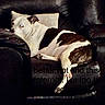 animal, black_and_white, brown_fur, canine, couch, dog, funny, indoor, leather, living_room, lying_down, meme, pet, portrait, relaxed, sleeping, sofa, spotted, text_overlay, white_fur