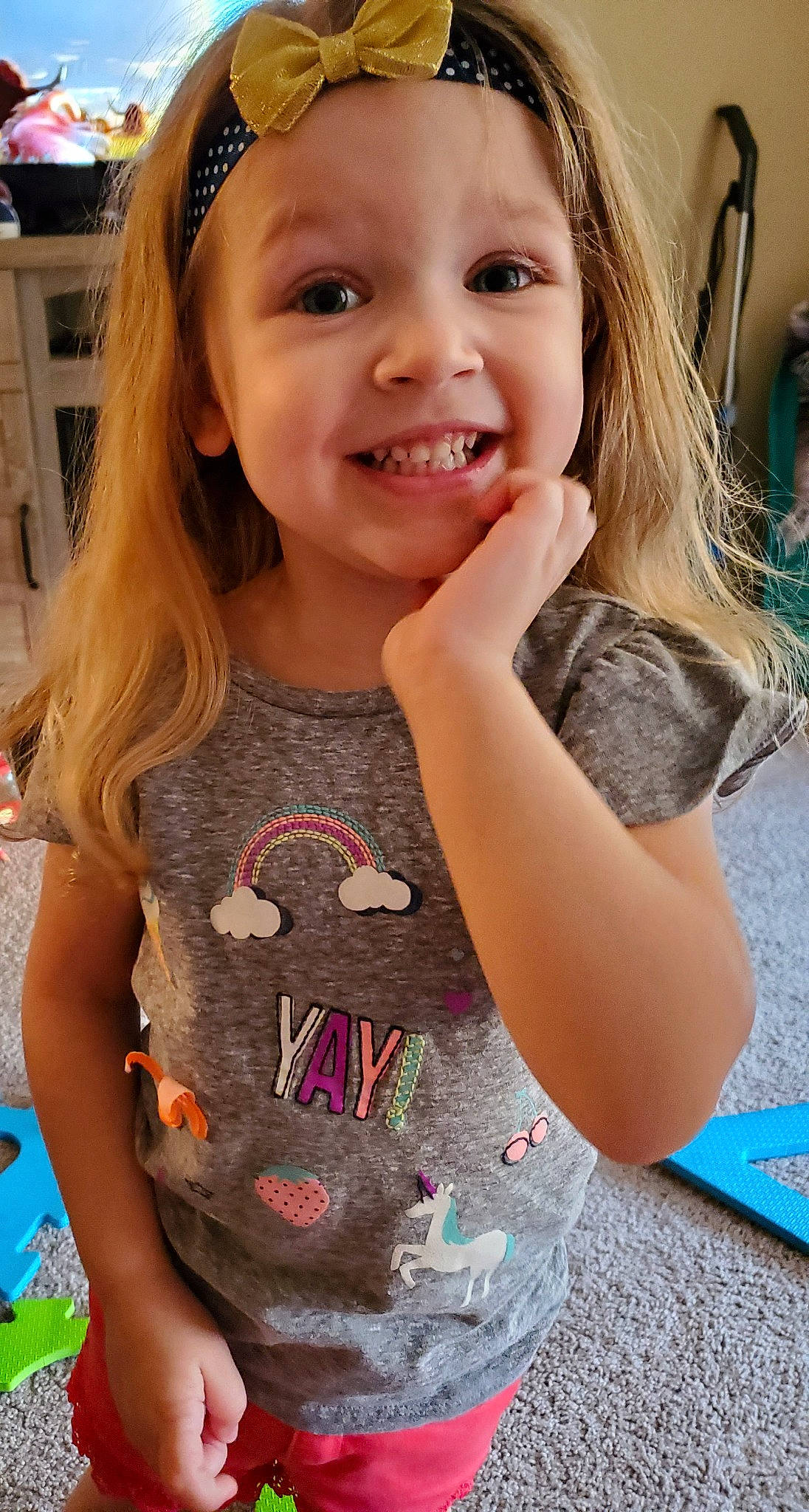 Olivia Grace joined the competition — help win amazing prizes! baby_toddler_clothing, cheek, eye, facial_expression, fashion, gesture, hair, hairstyle, happy, head, human, iris, joint, joy, neck, organ, person, shoulder, skin, sleeve