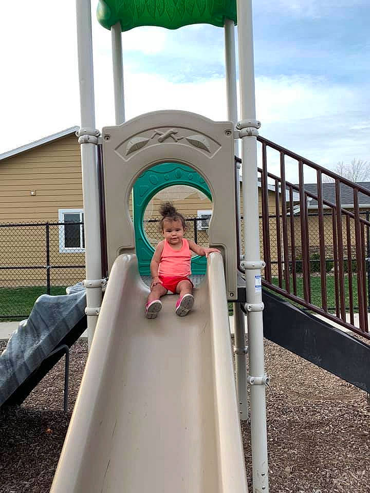 Izabella is registered to the contest to win money with this photo: child, chute, city, fun, human_settlement, leisure, outdoor_play_equipment, person, play, playground, playground_slide, public_space, recreation, toddler, vacation
