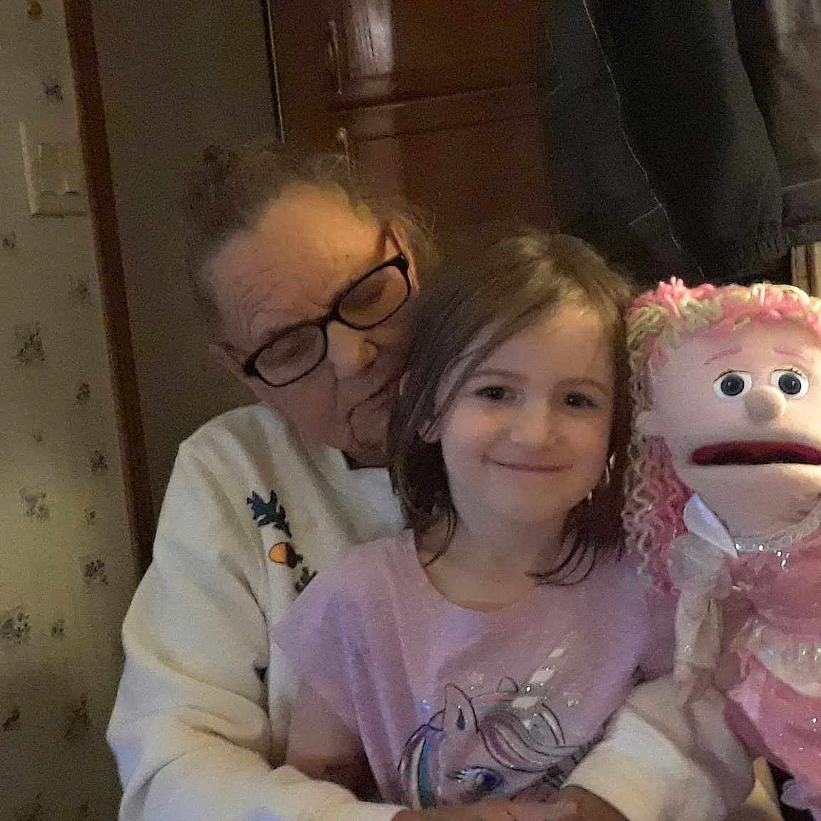 Violet is registered to the contest to win money with this photo: child, fun, girl, happiness, head, joy, person, product, skin, smile, stuffed_toy, textile, toddler, toy