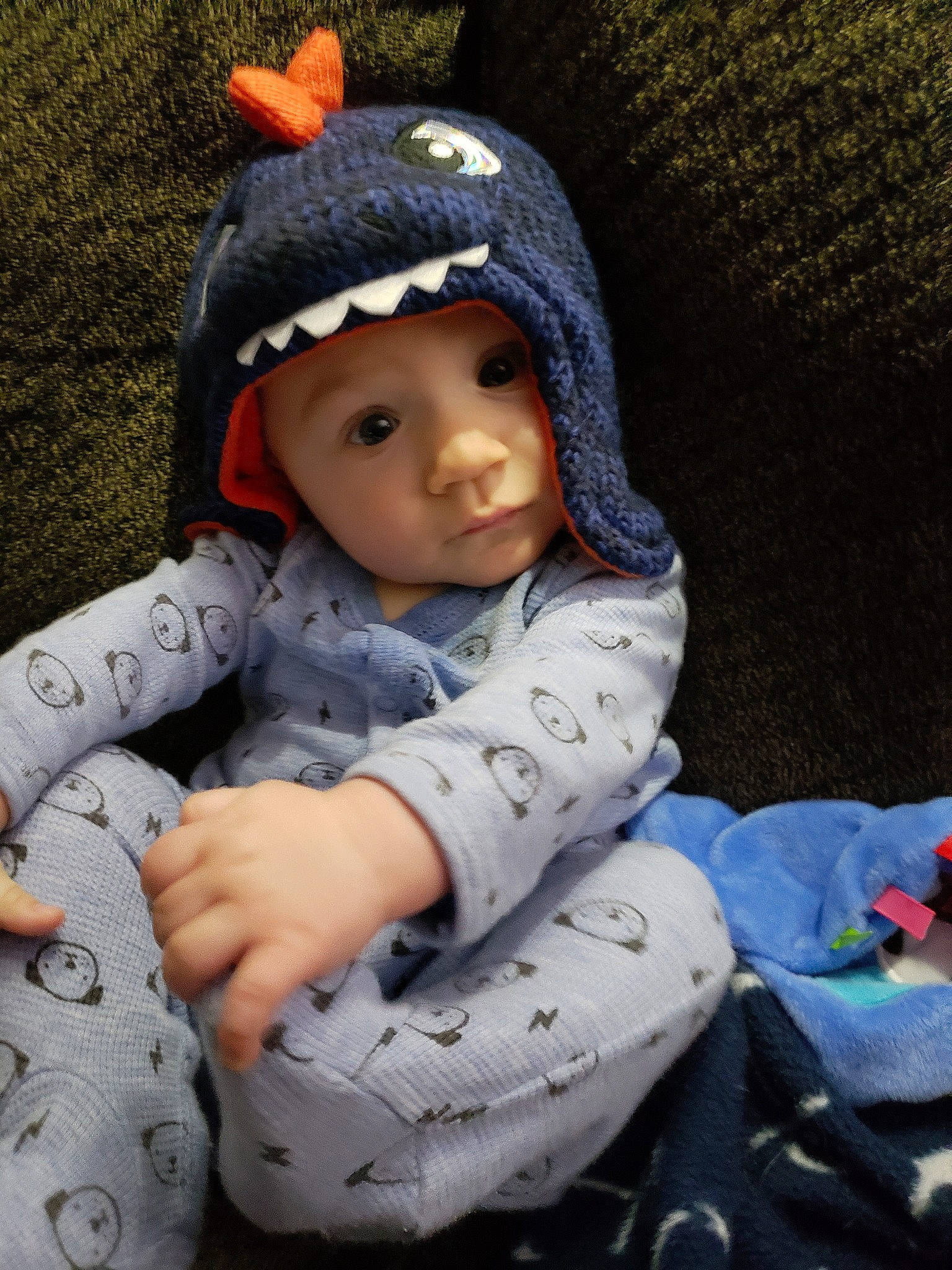 Cooper joined the competition — help win amazing prizes! baby, cheek, child, doll, headgear, headwear, knitting, person, skin, toddler, toy, wool