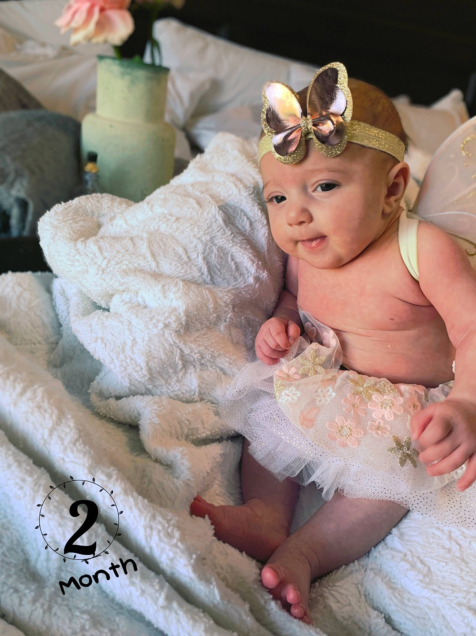 Gray joined the competition — help win amazing prizes! baby, child, costume, dress, fashion_accessory, hair_accessory, headgear, headpiece, headwear, person, pink, skin, toddler