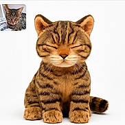 Crocket participe au concours pour gagner de l'argent avec cette photo : animal, cat, close_up, comparison, cute, digital_art, domestic_cat, feline, fur, isolated, pet, portrait, real_cat, relaxed, sitting, small_inset, striped, studio_shot, tabby_cat, whiskers