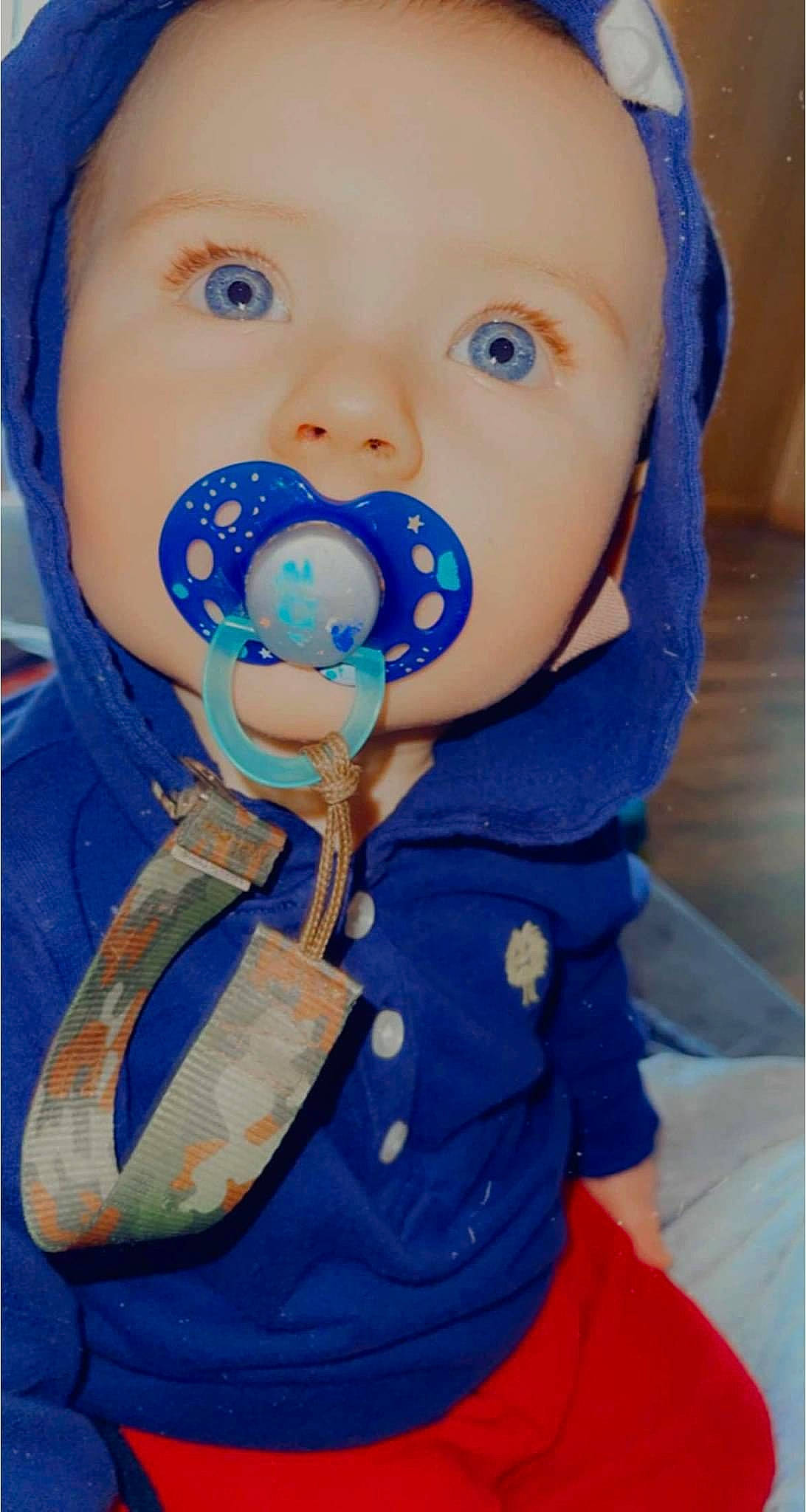 Xayden joined the competition — help win amazing prizes! baby, baby_products, baby_safety, baby_toddler_clothing, baby_toys, cheek, child, electric_blue, eyelash, facial_expression, fun, happy, head, nose, person, personal_protective_equipment, play, sitting, sleeve, t_shirt