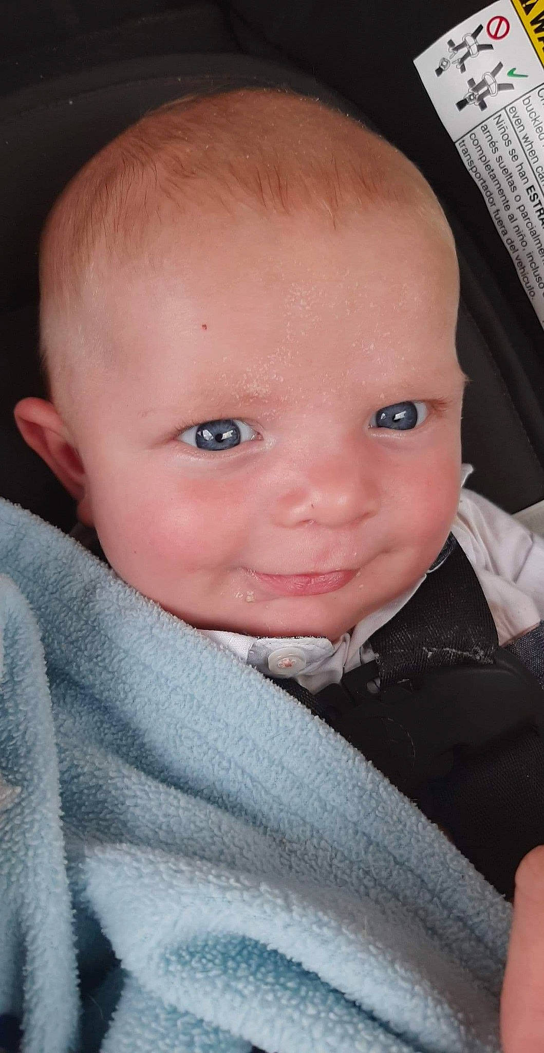 Kenneth is registered to the contest to win money with this photo: baby, baby_toddler_clothing, cheek, child, chin, comfort, electric_blue, eyebrow, eyelash, flash_photography, fun, iris, lip, nose, outerwear, person, portrait_photography, sitting, skin, sleeve