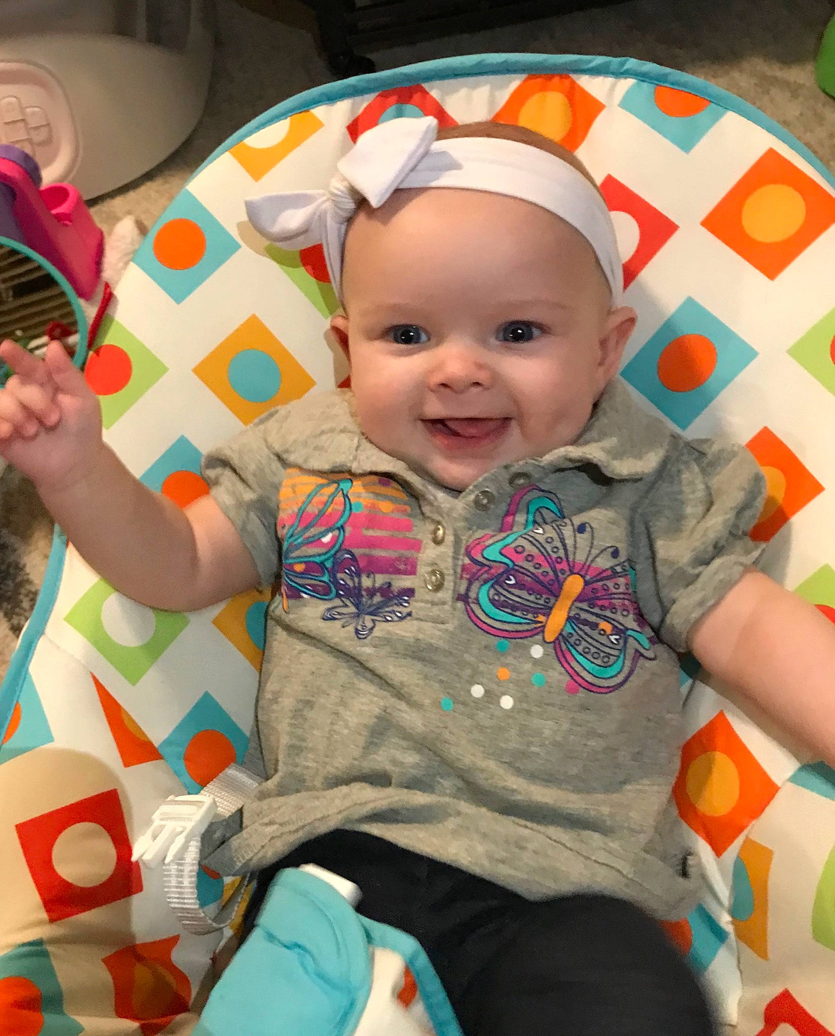 Keira is registered to the contest to win money with this photo: baby, child, headwear, joy, person, play, smile, toddler