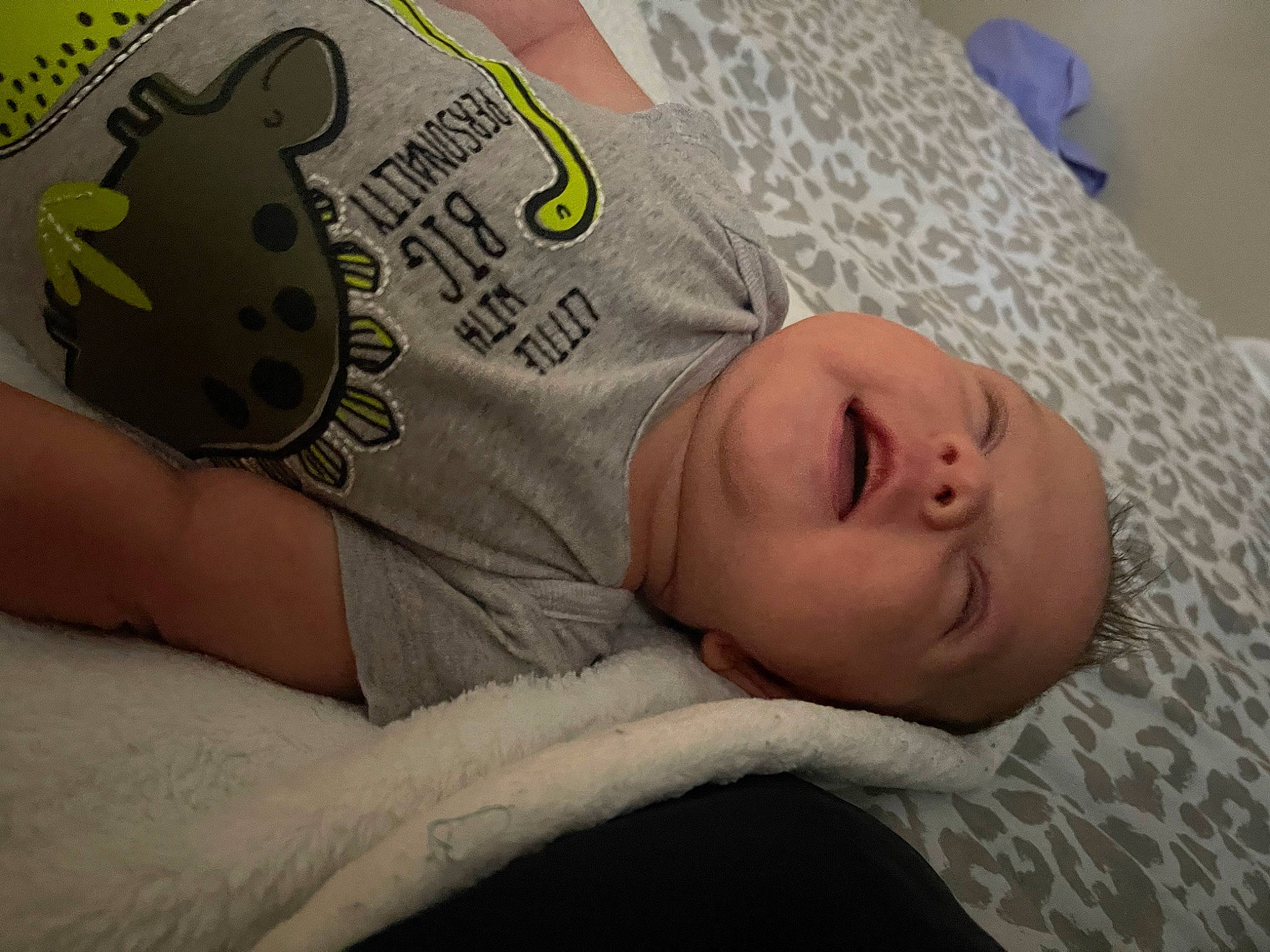 Baker joined the competition — help win amazing prizes! baby, baby_sleeping, baby_toddler_clothing, bed, bedding, bedtime, child, comfort, elbow, hand, human_body, linens, mouth, nap, pattern, person, room, sleep, sleeve, t_shirt