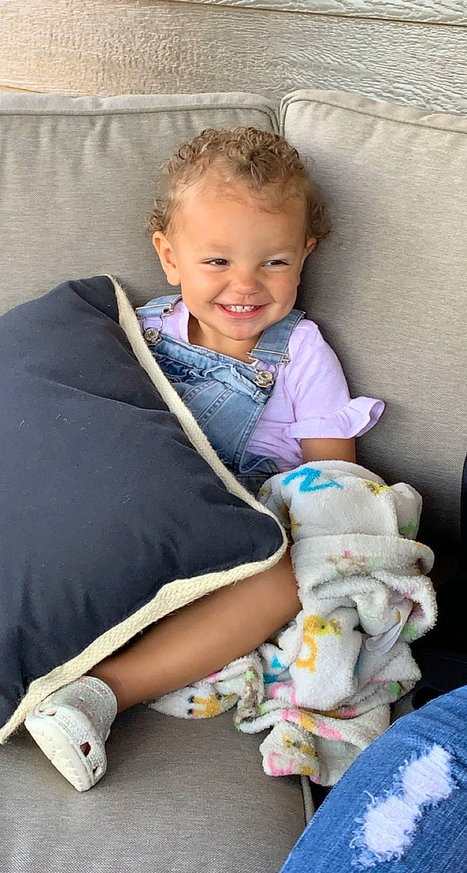 Adilynn is registered to the contest to win money with this photo: baby, baby_carriage, baby_products, baby_toddler_clothing, car_seat, comfort, electric_blue, finger, hand, happy, human_leg, joy, lap, people, person, product, purple, sitting, skin, smile