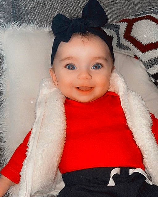 Aubrielle Rose is registered to the contest to win money with this photo: baby, baby_toddler_clothing, beauty, child, costume_hat, eye, face, flash_photography, fur_clothing, happy, hat, head, headgear, joy, lip, outerwear, person, skin, sleeve, smile
