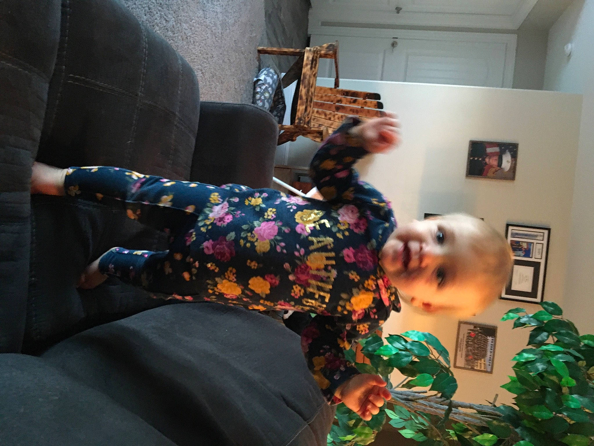 Brylee joined the competition — help win amazing prizes! couch, interior_design, ornament, person, picture_frame