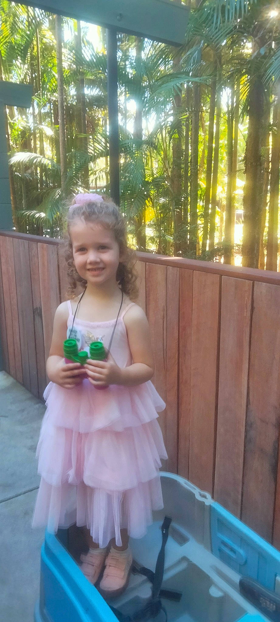 Alexis is registered to the contest to win money with this photo: baby_toddler_clothing, ballet_tutu, bridal_party_dress, ceremony, child, day_dress, dress, event, formal_wear, fun, gown, happy, joy, leisure, person, ruffle, smile, toddler, tree, waist