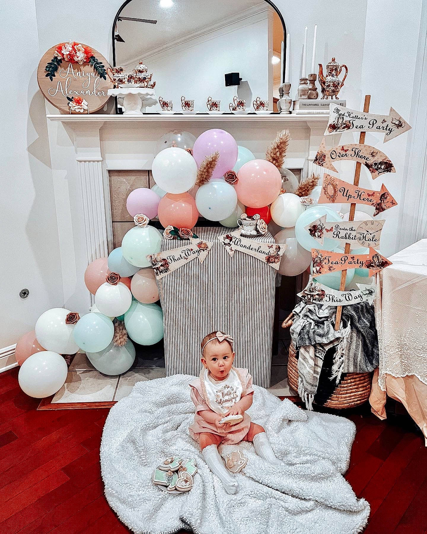 Aniya Alexander is registered to the contest to win money with this photo: balloon, costume_design, decoration, design, dress, event, fashion_design, font, gown, hoopskirt, interior_design, lighting, party_supply, peach, person, photograph, pink, product, style, surprise