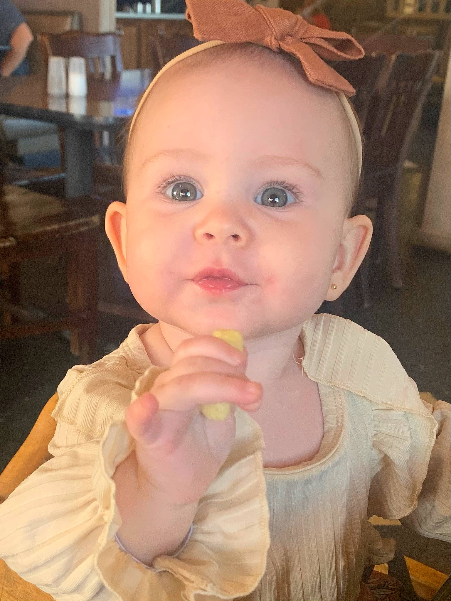 Aniya Alexander is registered to the contest to win money with this photo: baby, baby_toddler_clothing, cheek, ear, eye, eyebrow, eyelash, forehead, gesture, happy, head, iris, lip, mouth, nose, person, pink, skin, sleeve, thumb