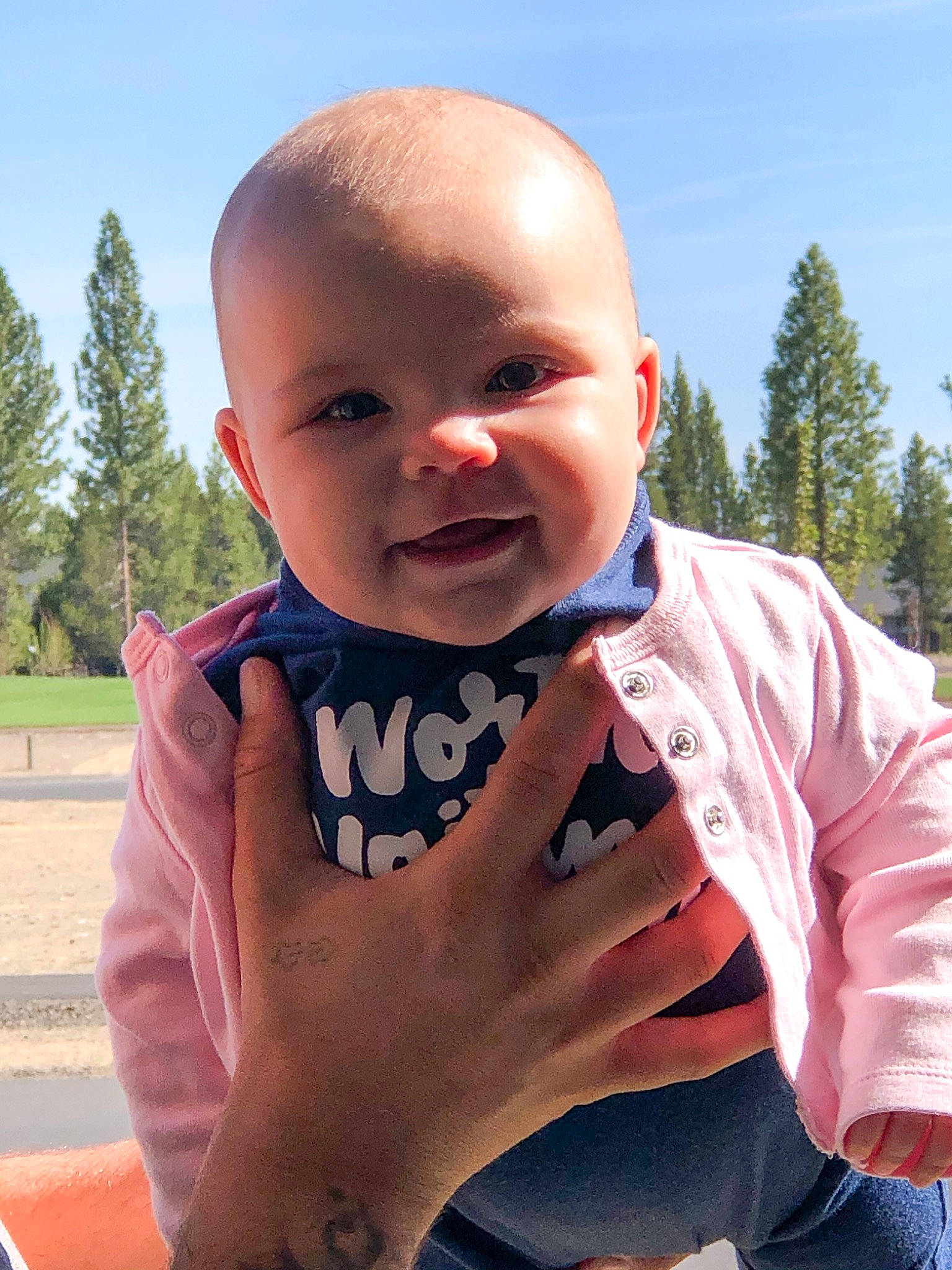 Mea joined the competition — help win amazing prizes! baby, baby_toddler_clothing, cheek, eye, finger, fun, gesture, grass, hand, happy, iris, joy, lip, mouth, person, pink, plant, skin, sky, smile