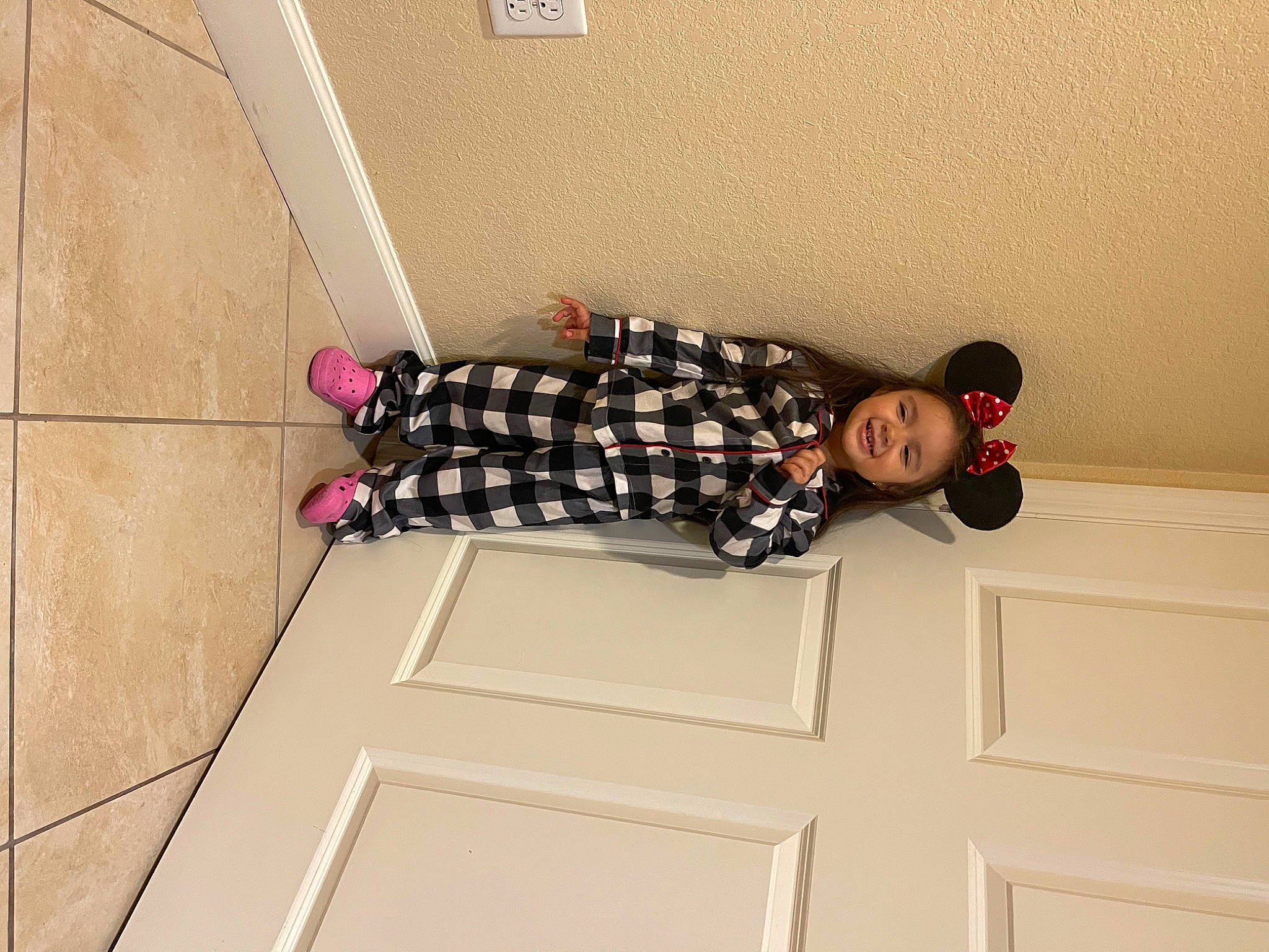 Katherine joined the competition — help win amazing prizes! carmine, child, collar, comfort, floor, flooring, fun, hardwood, joy, leg, pattern, person, pink, plaid, rectangle, room, sleeve, smile, thigh, tints_and_shades