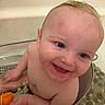 Michael joined the competition — help win amazing prizes! baby, child, bathtub, water, toy, smile, happy, skin, playful, bath, sitting, closeup, head, face, indoor, childhood, person, cute, young, bathmat