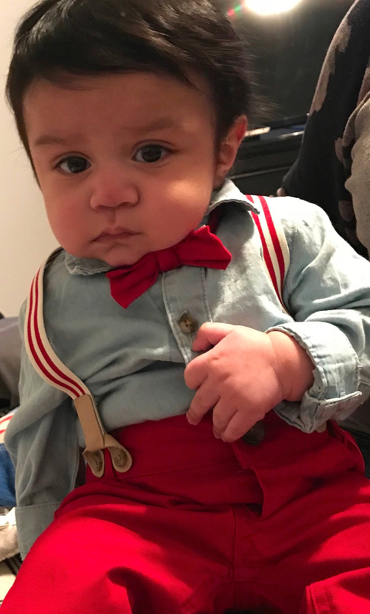 Salvador joined the competition — help win amazing prizes! baby, cheek, child, outerwear, person, sitting, skin, toddler