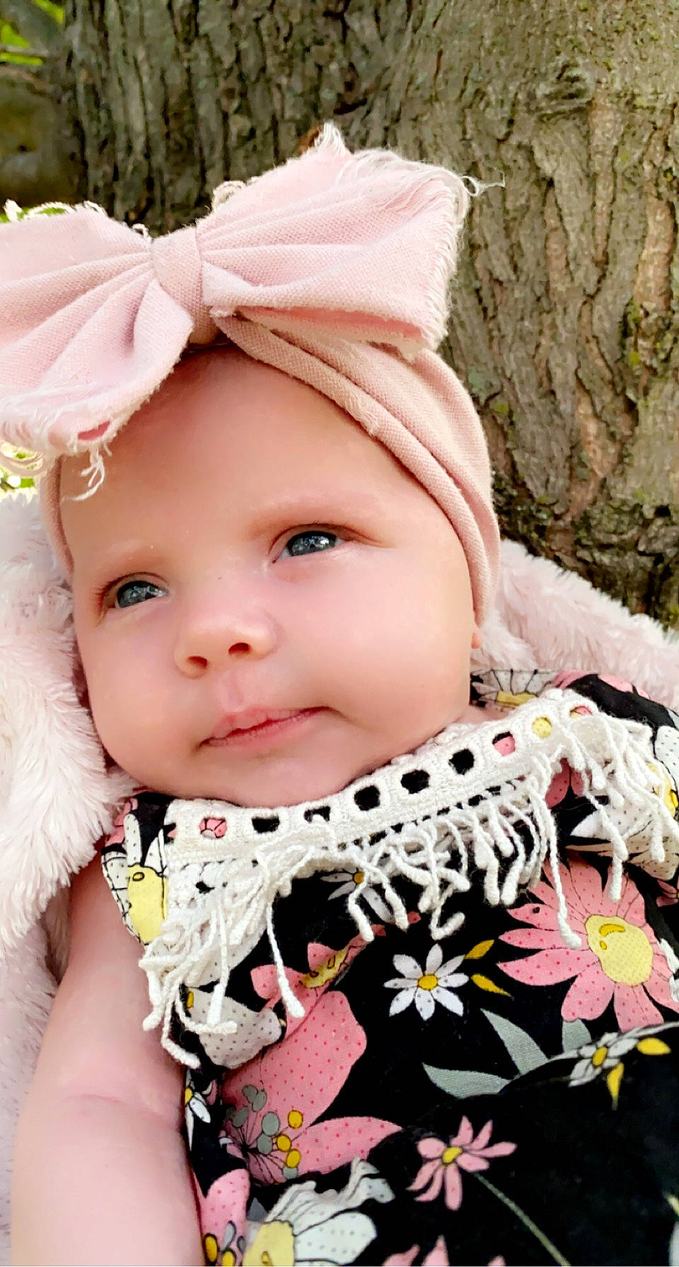 Kimber joined the competition — help win amazing prizes! baby, baby_toddler_clothing, cap, cheek, chin, dress, eye, eyebrow, eyelash, face, happy, head, headwear, iris, lip, outerwear, people_in_nature, person, pink, plant