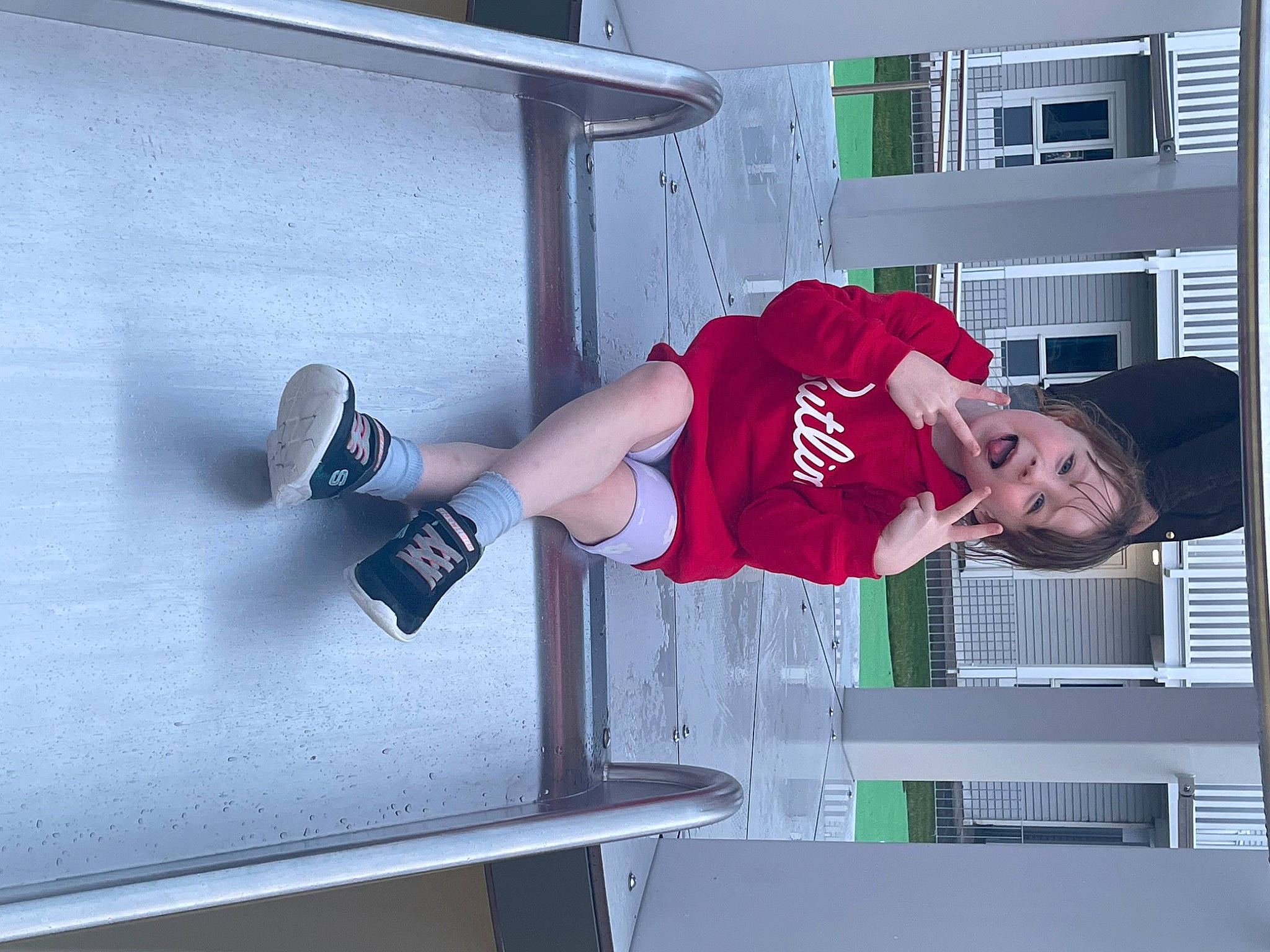 Madison joined the competition — help win amazing prizes! balance, carmine, elbow, facade, foot, fun, hat, human_leg, knee, magenta, nike_free, outdoor_shoe, person, room, sandal, shorts, sock, sportswear, thigh, walking_shoe