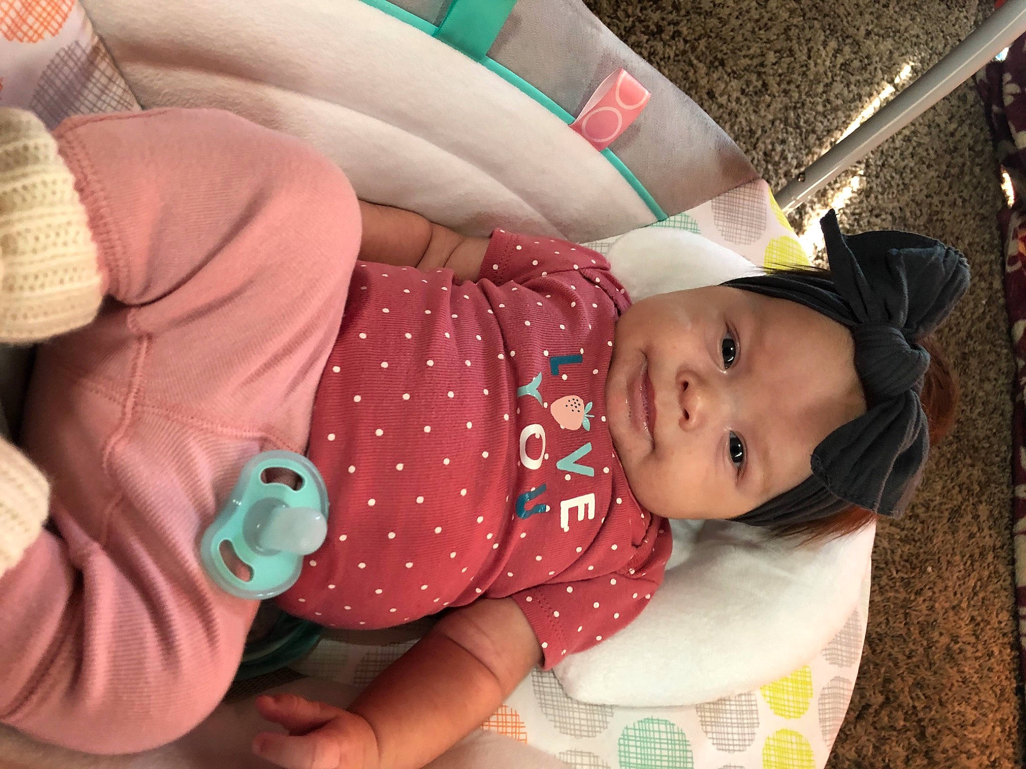 Brookelynn joined the competition — help win amazing prizes! arm, baby, baby_toddler_clothing, cheek, comfort, eye, face, finger, hand, head, headgear, human, human_body, mammal, mouth, person, pink, product, skin, sleeve