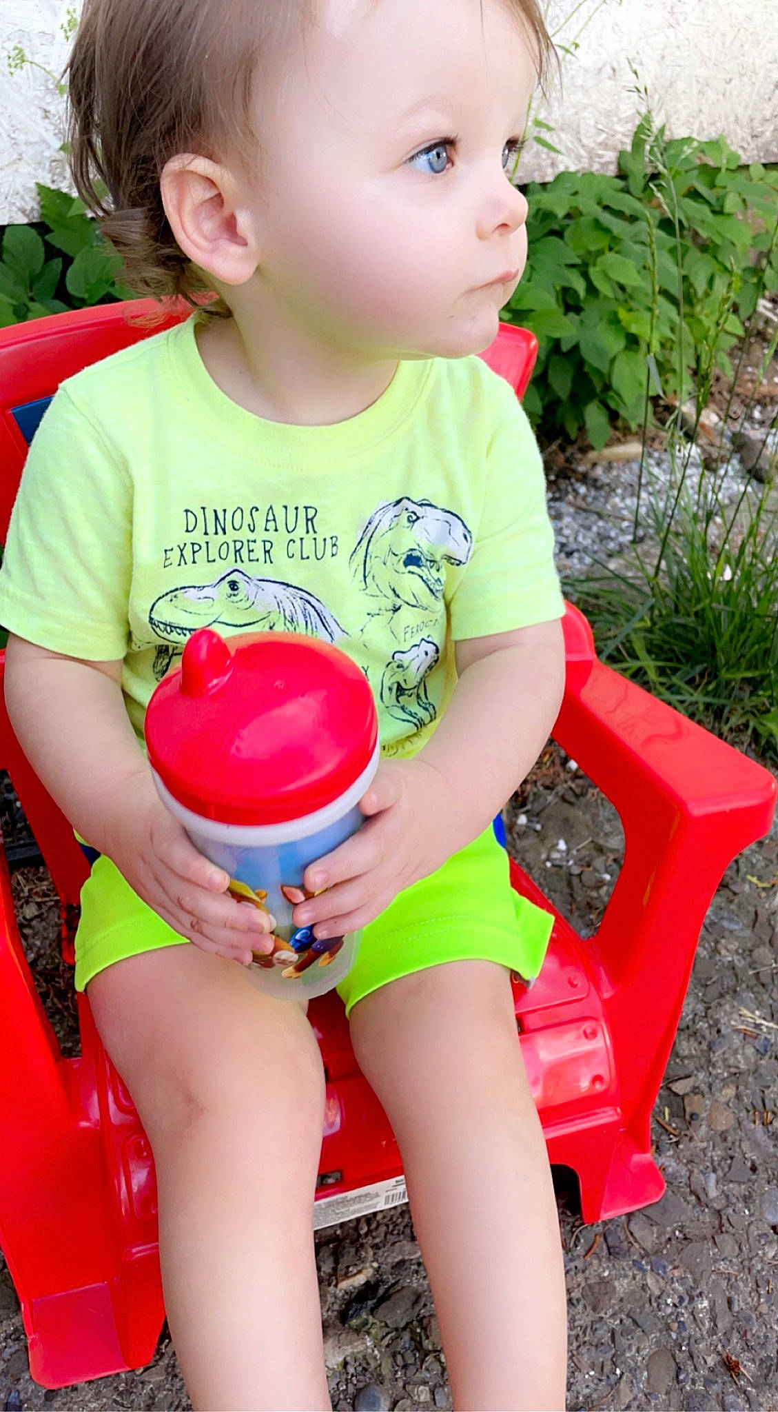 Giovanni is registered to the contest to win money with this photo: baby_playing_with_toys, baby_toddler_clothing, child, face, finger, grass, green, happy, leisure, people_in_nature, person, photograph, pink, plant, red, shorts, skin, summer, thigh, toddler
