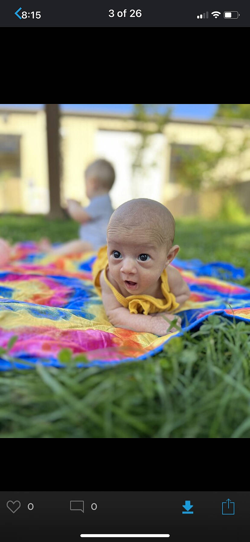 Everleigh joined the competition — help win amazing prizes! baby, baby_products, child, event, flooring, fun, grass, happy, leisure, linens, magenta, people_in_nature, person, plant, play, portrait_photography, recreation, sitting, surprise, toddler