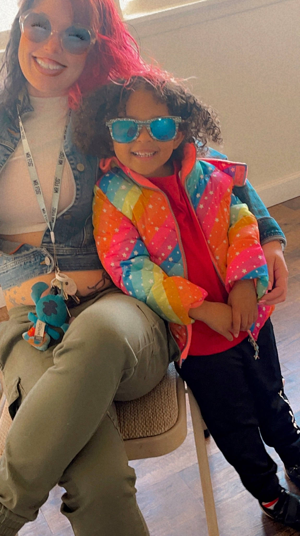 Aryanna joined the competition — help win amazing prizes! azure, cool, denim, eyewear, fun, goggles, happy, joy, knee, leisure, long_hair, magenta, people, person, pink, smile, snapshot, sunglasses, thigh, trunk