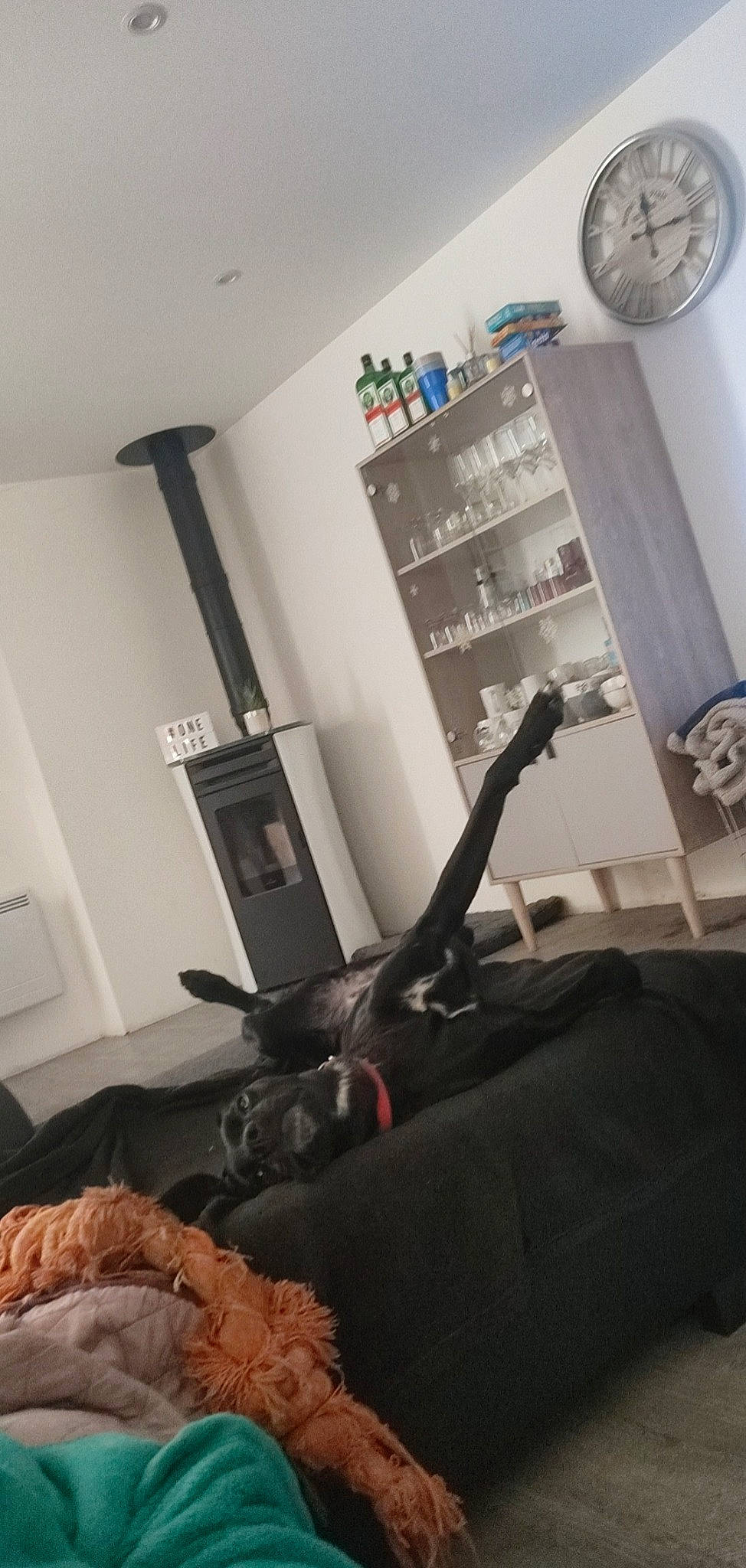 Rya a rejoint le concours — aidez-le/la à gagner de superbes lots ! bedding, building, ceiling, clock, comfort, couch, door, floor, flooring, grey, hardwood, home, home_appliance, interior_design, living_room, picture_frame, property, room, wall, wood