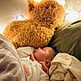 adorable, baby, bed, blanket, child, comfort, cozy, cute, face, indoors, lights, night, peaceful, pillow, plush, rest, sleeping, soft, teddy_bear, warm