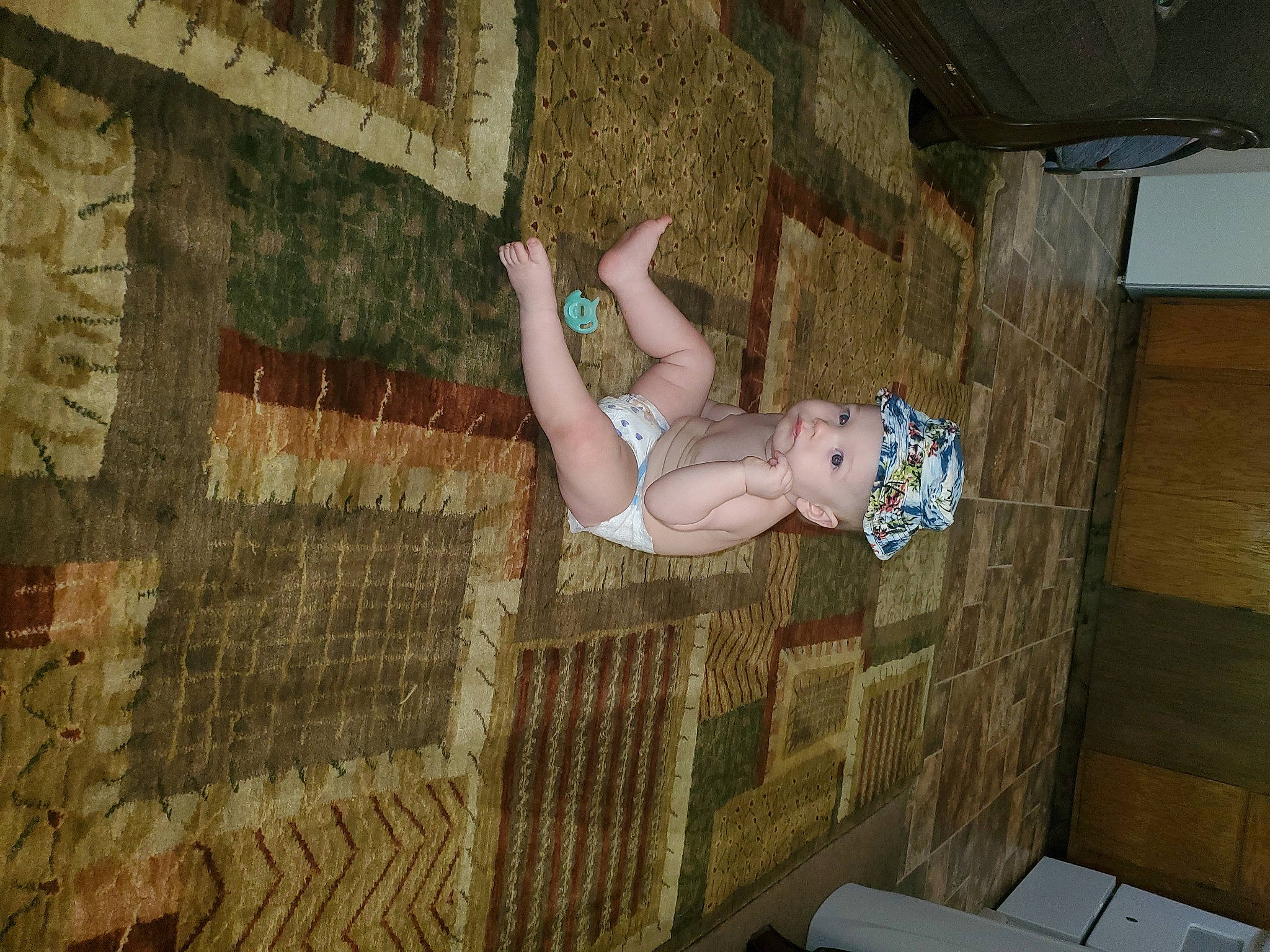 Riley joined the competition — help win amazing prizes! art, brick, brickwork, flesh, flooring, fun, hardwood, headwear, human_leg, leisure, person, room, thigh, toddler, tree, wood