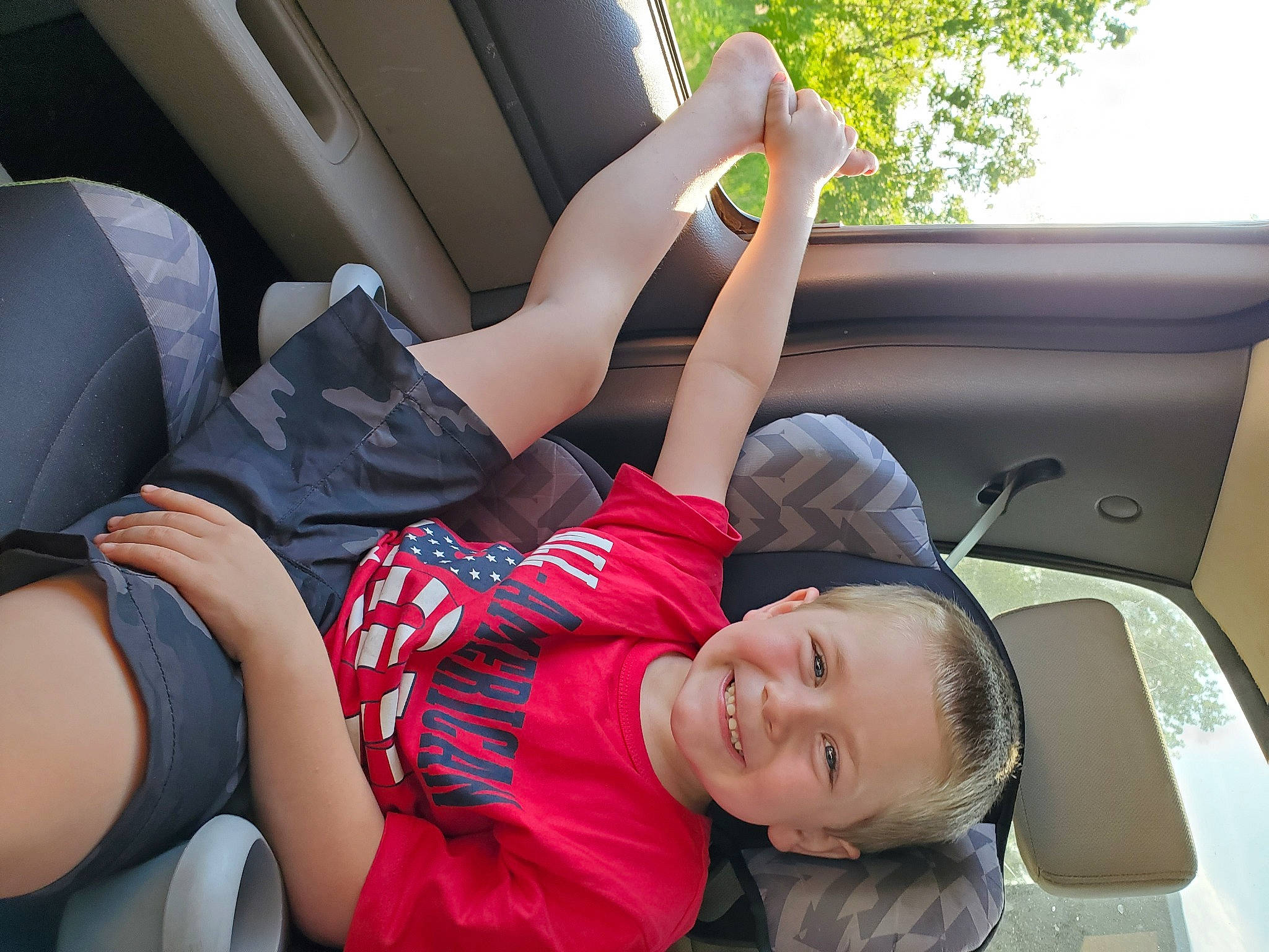 Jeffrey joined the competition — help win amazing prizes! auto_part, car_seat, car_seat_cover, family_car, finger, joy, leg, person, seat_belt, thigh