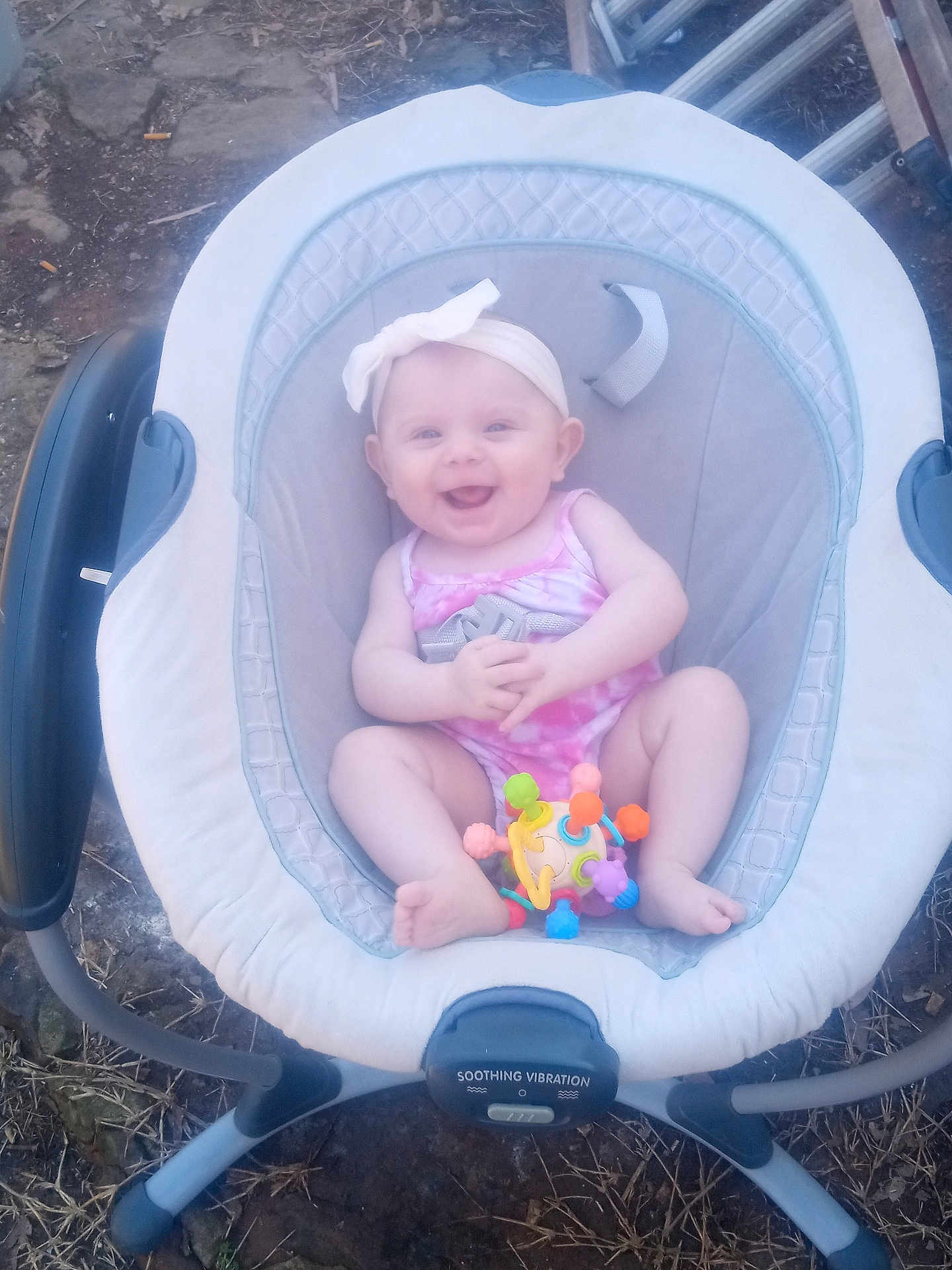 Aleeah Mcclung joined the competition — help win amazing prizes! baby, barefoot, bed, bonnet, cap, clothing, cradle, crib, face, furniture, happy, hat, head, infantbed, laughing, person, photography, portrait, stroller, toy