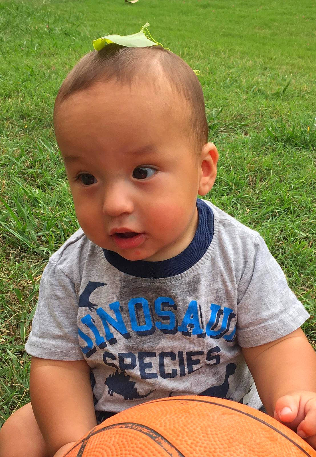 Vincent joined the competition — help win amazing prizes! baby, baby_toddler_clothing, child, cool, facial_expression, fun, grass, hairstyle, happy, nose, organ, people, people_in_nature, person, plant, product, skin, smile, summer, t_shirt