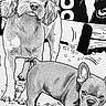 Woody joined the competition — help win amazing prizes! animal, artwork, background, black_and_white, canine, cartoon, comic_style, dog, drawing, ears, fur, illustration, line_art, outline, pet, portrait, sketch, snout, texture, two_dogs