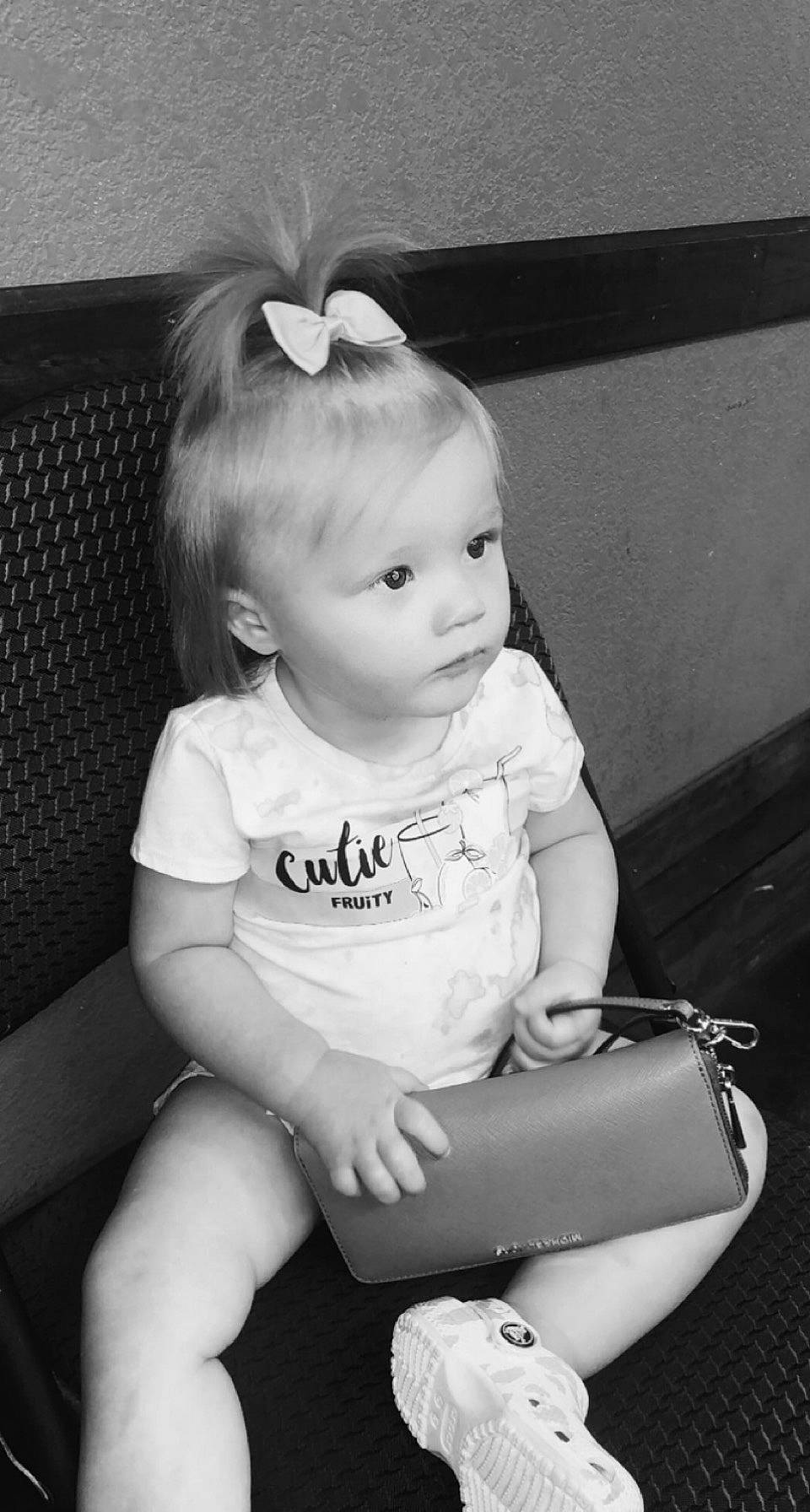 Carleigh Blair is registered to the contest to win money with this photo: baby, baby_toddler_clothing, black, black_and_white, cheek, child, cool, eye, flash_photography, happy, iris, monochrome_photography, person, photograph, skin, smile, snapshot, standing, style, toddler