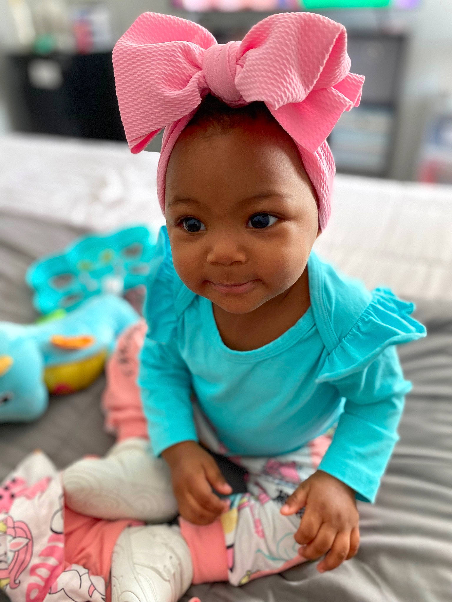 Nylah joined the competition — help win amazing prizes! baby, baby_toddler_clothing, cap, child, dress, eye, eyelash, face, fashion_accessory, grass, happy, head, magenta, person, pink, red, skin, sleeve, smile, textile