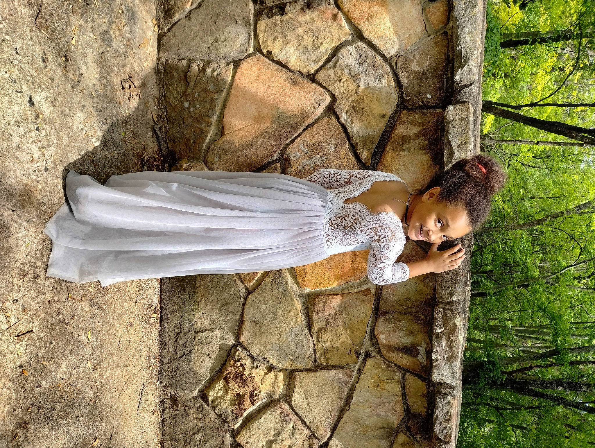 Angelica joined the competition — help win amazing prizes! arm, bridal_accessory, bridal_clothing, bridal_party_dress, bride, dress, event, flash_photography, formal_wear, gown, grass, happy, joy, long_hair, people_in_nature, person, plant, tree, trunk, twig