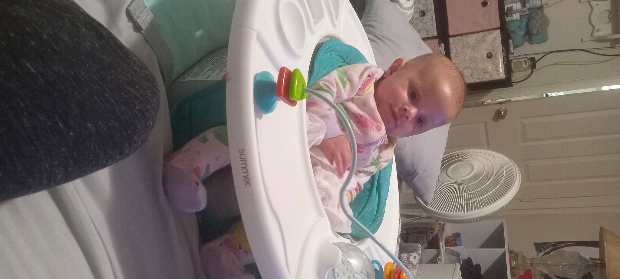 Evangeline joined the competition — help win amazing prizes! baby, baby_products, baby_safety, baby_toddler_clothing, child, comfort, linens, mechanical_fan, person, plastic, room, toddler