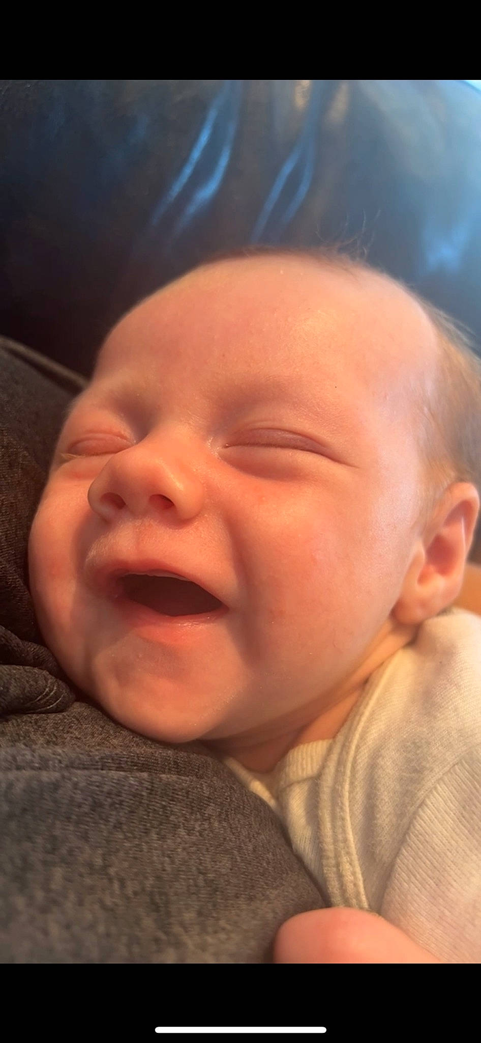 Daxton is registered to the contest to win money with this photo: baby, baby_laughing, cheek, comfort, cool, ear, eye, eyebrow, forehead, fun, gesture, happy, iris, lip, mouth, nose, person, skin, smile, toddler