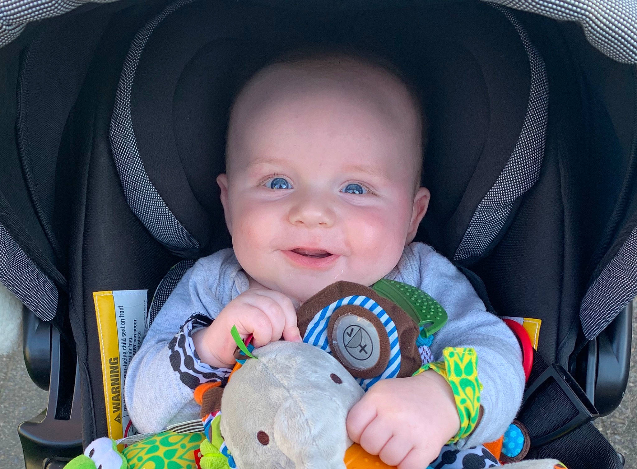 Teegan joined the competition — help win amazing prizes! baby, baby_carriage, baby_in_car_seat, baby_products, car_seat, cheek, child, eye, iris, joy, mouth, person, product, sitting, skin, smile, toddler