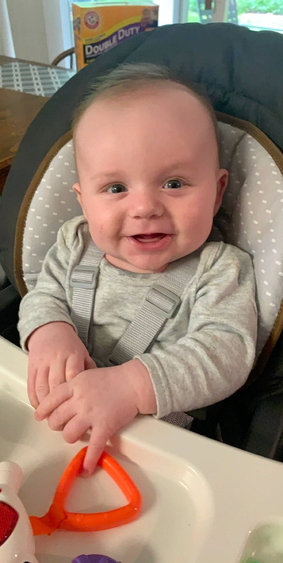 Teegan is registered to the contest to win money with this photo: baby, baby_food, baby_products, cheek, child, face, joy, lip, nose, person, product, skin, smile, toddler