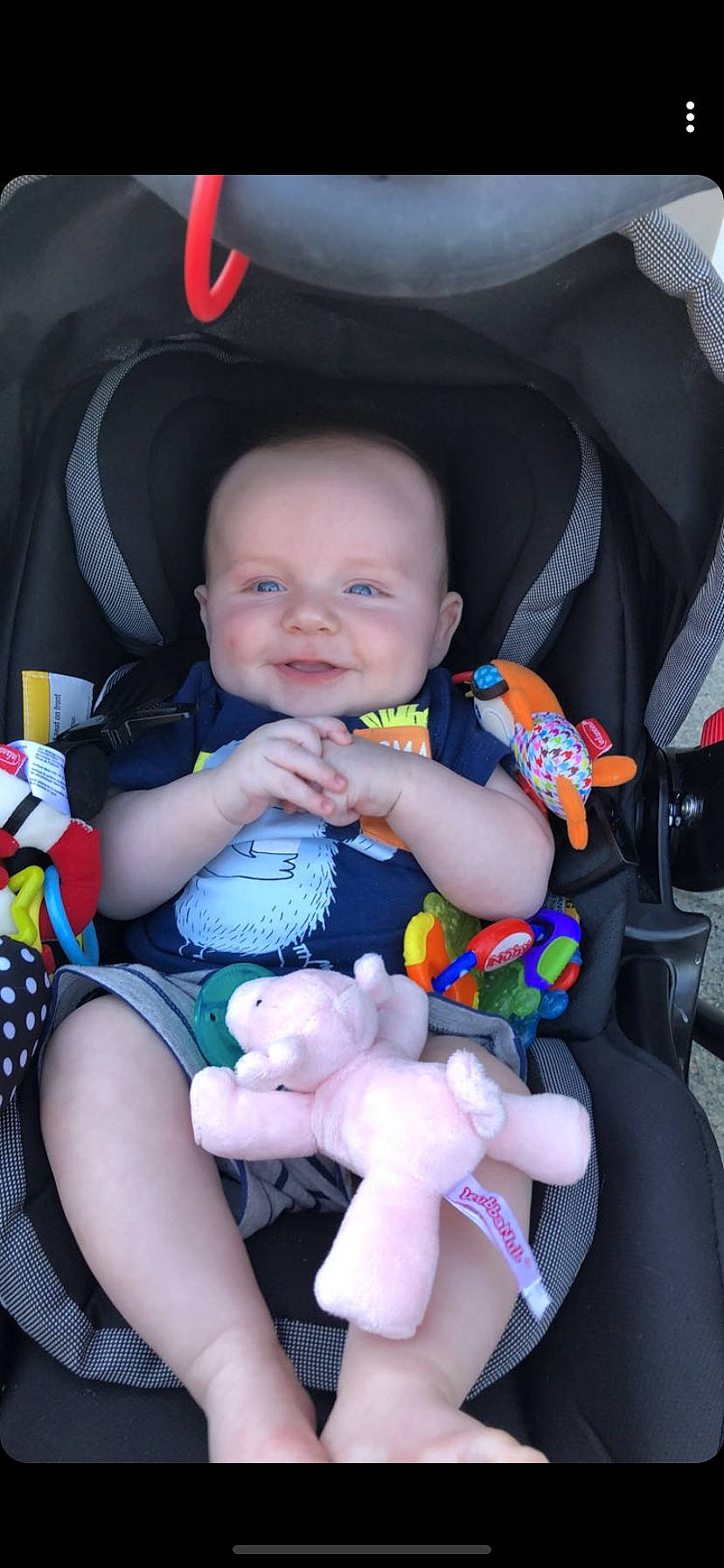 Teegan is registered to the contest to win money with this photo: baby, baby_carriage, baby_in_car_seat, baby_products, car_seat, child, joy, person, product, toddler