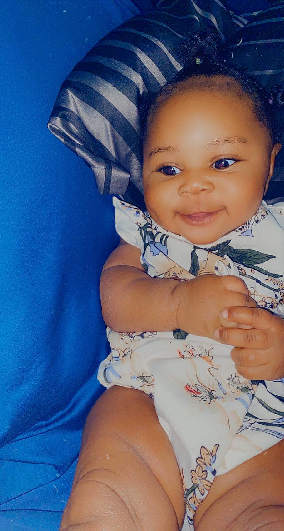 Carmyn joined the competition — help win amazing prizes! azure, baby, baby_toddler_clothing, blue, cheek, chest, eye, eyebrow, finger, gesture, happy, head, iris, joy, lip, mouth, nose, person, skin, sleeve