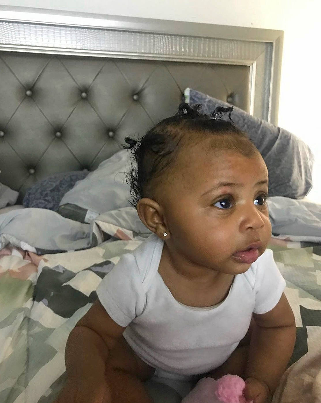 Noel is registered to the contest to win money with this photo: baby, cheek, child, ear, face, forehead, hair, hairstyle, head, lip, person, toddler