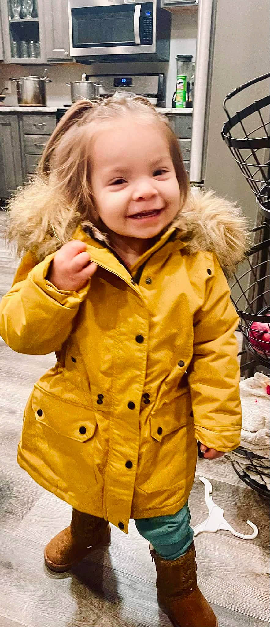 Sicilia joined the competition — help win amazing prizes! beauty, cheek, child, clothing, eye, face, fun, gesture, hair, happy, head, iris, jacket, joy, nose, person, skin, sleeve, smile, standing