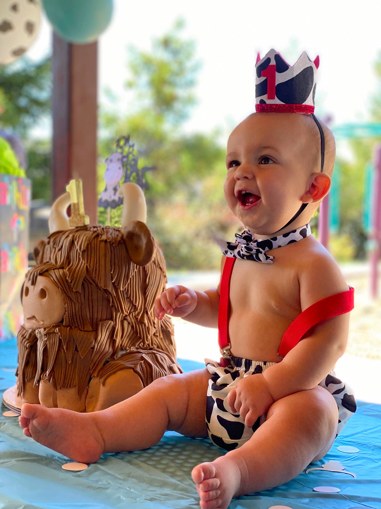 Lincoln joined the competition — help win amazing prizes! baby, child, costume_hat, event, foot, fun, grass, happy, hat, human_leg, leisure, person, photograph, recreation, sitting, smile, summer, thigh, toddler, toy