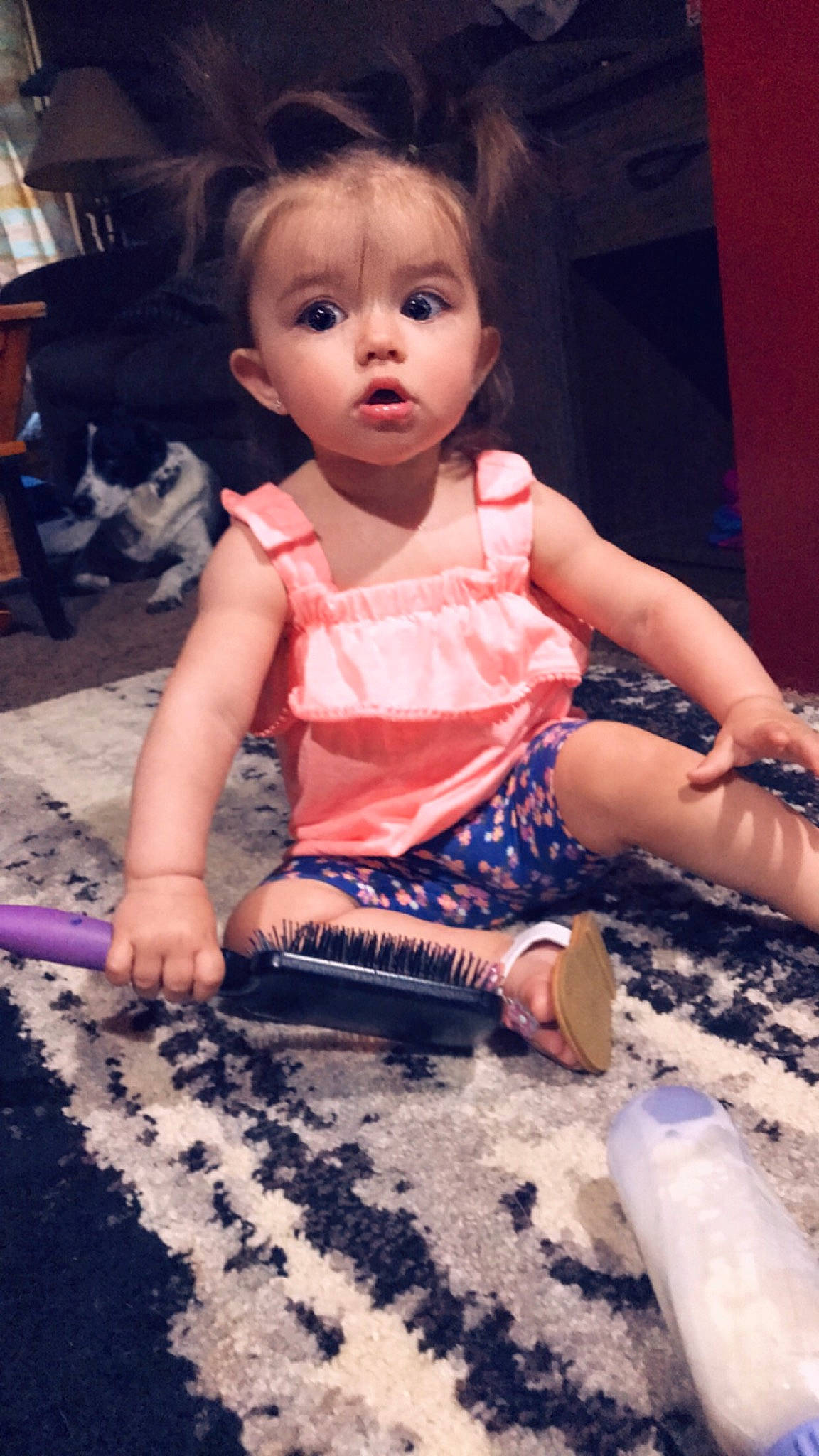 Briar Rose joined the competition — help win amazing prizes! baby, beauty, cheek, child, daughter, doll, dress, eye, face, head, leg, person, pink, play, sitting, skin, smile, surprise, toddler, toy