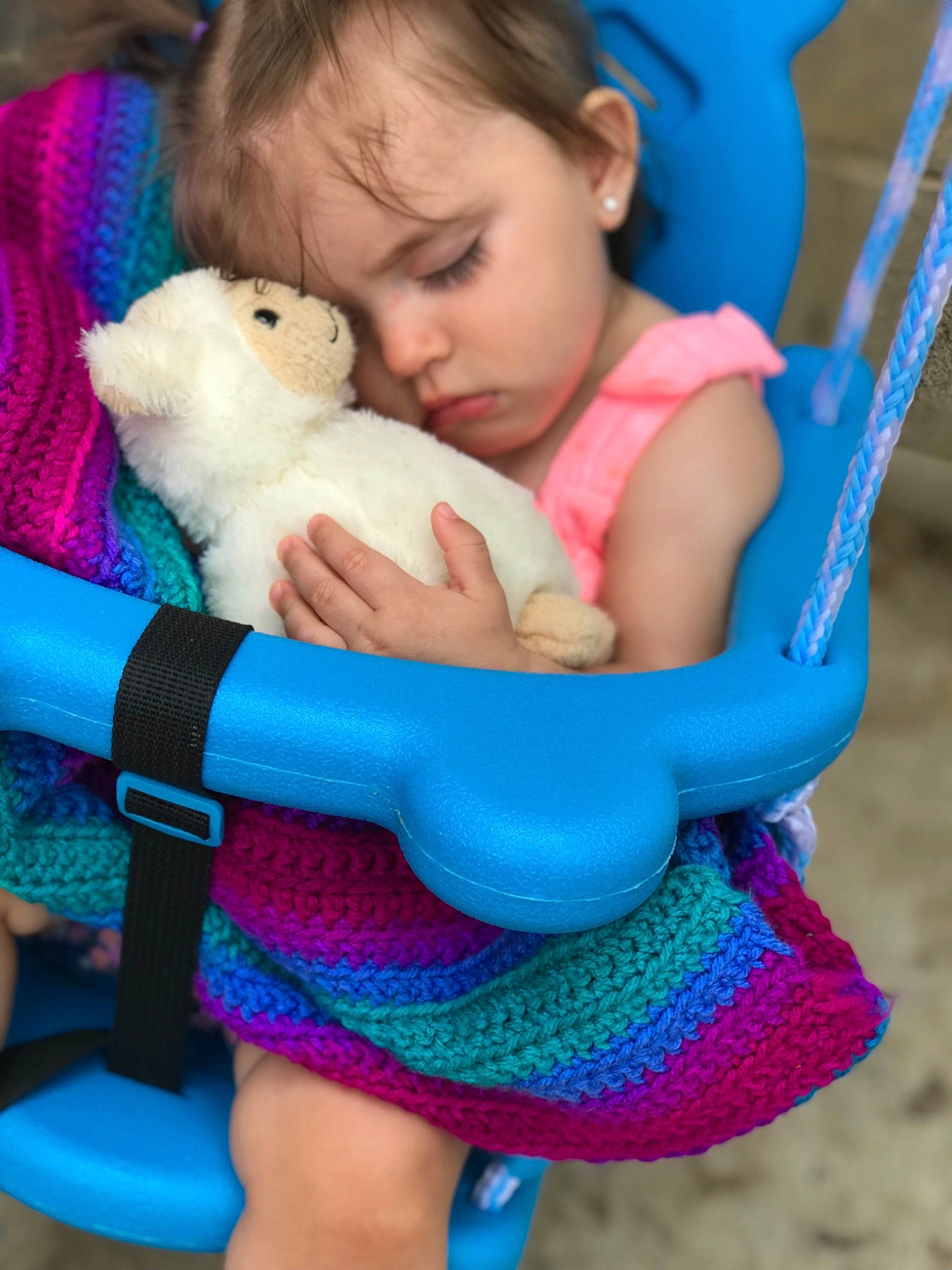 Briar Rose is registered to the contest to win money with this photo: baby, baby_products, baby_toys, child, person, pink, play, product, skin, swing, toddler